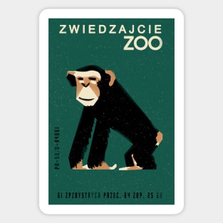 Vintage monkey zoo label Sticker
